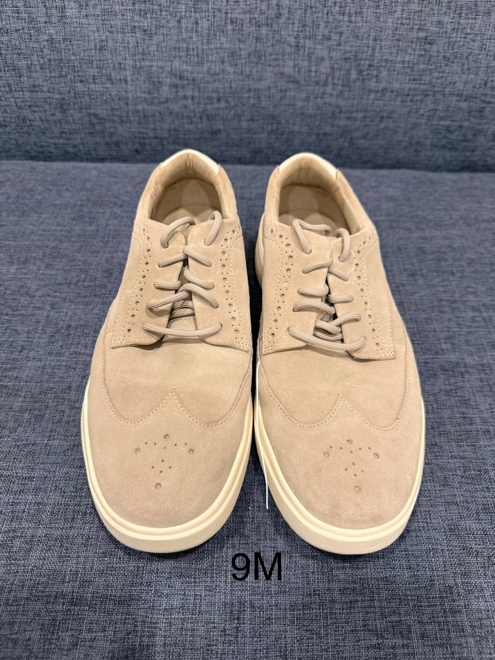 Cole Haan Suede Wingtip Derby Sneakers in Beige